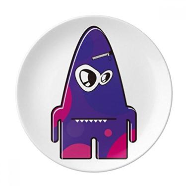 Imagem de Prato de monstro roxo alienígena da Universo de porcelana decorativa Salver louças de jantar
