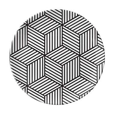 Imagem de Simple Line Art Grain Ilustration Pattern Plate Decorative Porcelain Salver Tableware Dinner Dish