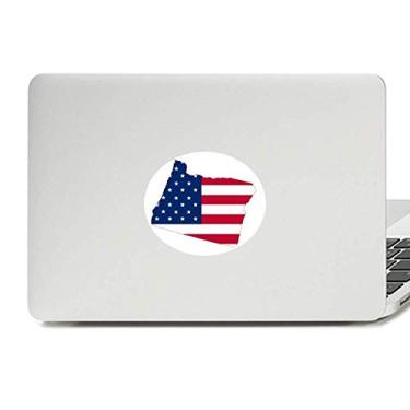 Imagem de Oregon USA Mapa Estrelas Listras Bandeira Vinil Emblema Gráfico Laptop Adesivo Notebook Decalque