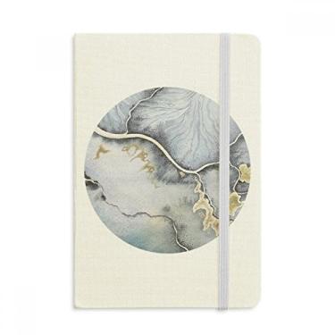 Imagem de Caderno abstrato em aquarela com sombreamento de tinta, capa dura em tecido, diário clássico