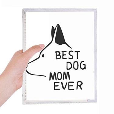 Imagem de Caderno Best Dog Mom Ever Citação DIY Design Diário Folhas Soltas Recarregável Diário Papelaria