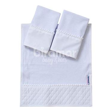 Imagem de Biramar Baby Boquinha Malha 3 Peças Para Bebê Pompom Blanche Matelassado Branco