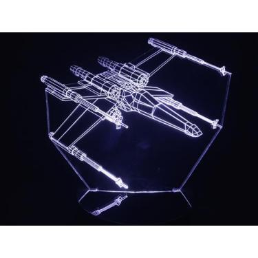 Imagem de Luminária Led 3D X-Wing Starfighter Star Wars Acrílico - Geeknario