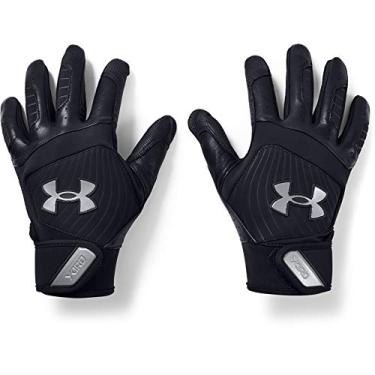 Imagem de Under Armour Luvas de beisebol masculinas Yard 20, Preto (003)/cinza escuro, P