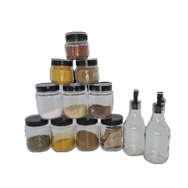 Imagem de kit potes de vidro temperos condimentos +cartela