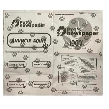 Imagem de Tapete Higiênico Feito De Jornal Para Cachorros Gatos Roedores e Outros 100 Folhas Pets News Paper