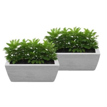 Imagem de 2 Vaso Jardineira em Polietileno 40 Cm 11 Litros para Plantas Jardim e Decoraçao (AREIA)