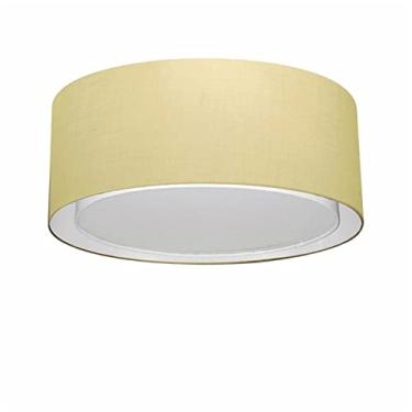 Imagem de Plafon Duplo Cilíndrico Cúpula Tecido 50x25 cm, Vivare Iluminação, Plafon3036 LA, Algodão Cru, Médio