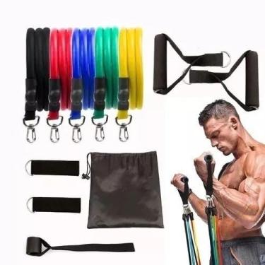 Imagem de Kit Elástico Para Treino Exercícios Malhar Musculação