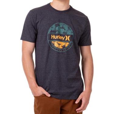 Imagem de Camiseta Hurley Foliage Masculina Preto Mescla