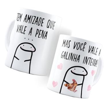 Imagem de Caneca Engraçada Boneco Flork Tem Amizade Que Vale a Pena Mas Você Vale a Galinha Inteira