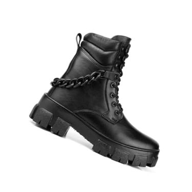 Imagem de Bota Coturno Feminino Couro Militar Detalhe Corrente Stronger 9057 (Preto, BR, Adulto, Numérico, 37)
