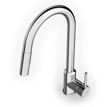 Imagem de Monocomando para Cozinha de Mesa Bica Extraível U" com 2 Funções Prática Celite Cr...