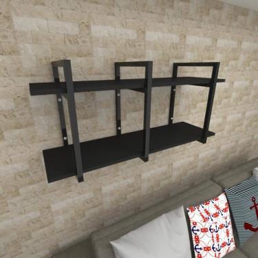 Imagem de Nicho estilo industrial prateleira sala prateleira de parede suporte para prateleira industrial suporte suspensa industrial estante de parede
