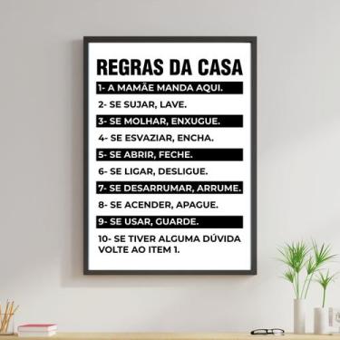 Imagem de Quadro Decorativo Regras Da Casa 24X18cm - Quadros On-Line