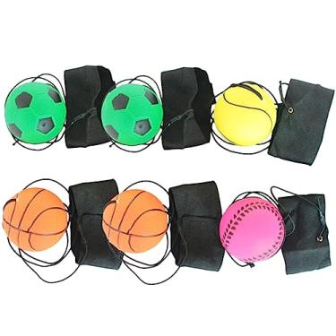 Imagem de ifundom 6 Unidades bola saltitante de pulso bolas de retorno com alça de pulso softball jogos ao ar livre Brinquedos infantis bolas esportivas Esportes brinquedos de bola para crianças 6cm