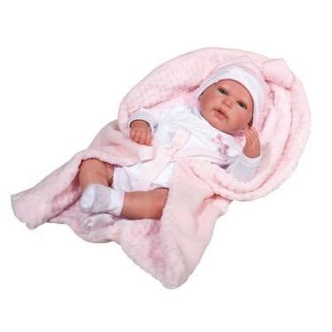 Imagem de Boneca Bebê Reborn Olho Aberto Rosa - Novabrink - Baby Brink