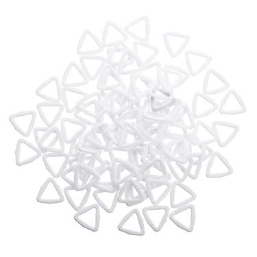 Imagem de Gogogmee 100 Unidades Botão Triângulo Fivela De Anel Botões De Estofamento Cinta De Tecido Fivela Deslizante Fivela De Triângulo Para Alça Roupas Plástico Anel De Ajuste Branco