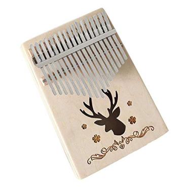 Imagem de Piano de dedo Kalimba de 17 teclas piano de polegar de bolso, teclado de dedo com instruções e martelo de afinação, para crianças adultas instrumento de música Marimbas, (18 cm X 13 cm) 17 tons B4