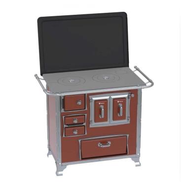 Imagem de Fogão a Lenha N° 01 Sec XVIII GII Tabaco Gab. Chapa Ferro Fundido Saída Direita C/ Tampa - Venax