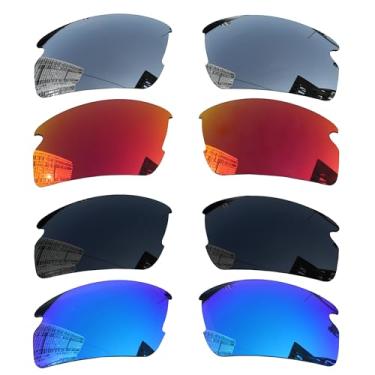 Imagem de Acefrog 4 pares de lentes polarizadas de substituição para óculos de sol Oakley Flak 2.0 OO9295, à prova de estilhaçamento, antiarranhões, pacote econômico