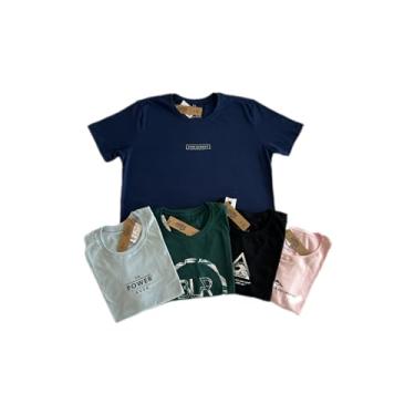 Imagem de kit 5 camisetas masculinas em malha de altissima qualidade. Estampas modernas (BR, Alfa, P, Regular, SORTIDAS)