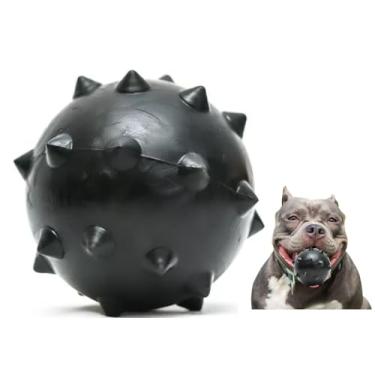 Imagem de Brinquedo Para Cães Bola Grande Maciça Extra Forte 70mm Cachorro Grande Brinquedo Hard (Preto)