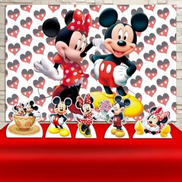 Imagem de Kit Decoração Festa de Aniversário Infantil Painel + Displays Mickey e Minnie