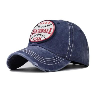 Imagem de DOwrap Boné de beisebol unissex clássico vintage de algodão lavado bordado boné de beisebol boné de pai boné de beisebol masculino ao ar livre, Azul marino, G