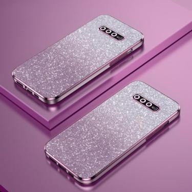 Imagem de Capa luxuosa com revestimento de glitter gradiente para Samsung Galaxy S10 Plus à prova de choque de silicone macio protege a capa traseira S10plus S 10, rosa, para Note 20