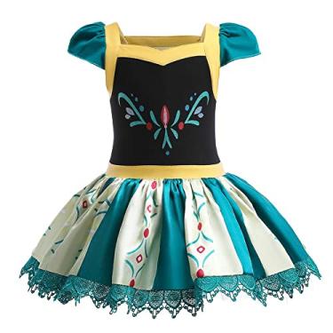 Imagem de REXREII Vestido de tutu de princesa bailarina para meninas, Rapunzel Sofia, Branca de Neve Frozen Elsa, fantasia de Halloween, Anna, 5-6 Anos