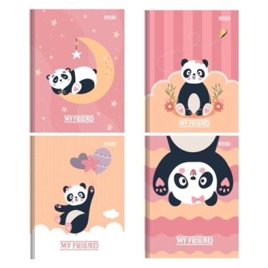 Imagem de Caderno Pequeno Brochura 1/4 My Friend SD 14x20cm - 80 folhas Estampa Panda Kawaii caderno de Anotações (Panda)
