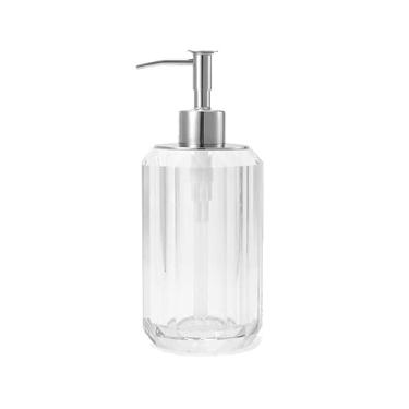 Imagem de Porta Sabonete Líquido Dispensador de sabão garrafa de loção de cristal bomba de aço inoxidável resistente ao desgaste dispensador de sabão de loção cozinha banheiro Banheiro(Color:Gray,Size:A)