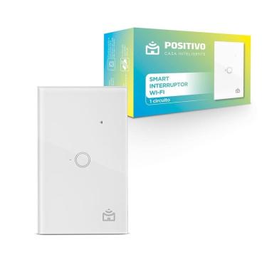 Imagem de Smart Interruptor Positivo 1 Módulo Touch 2300W Alexa Ou Google Assistente Branco