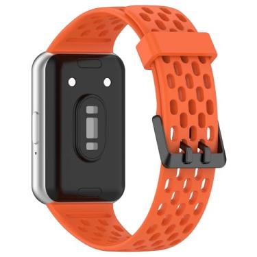 Imagem de Pulseira Esportiva Respiravel LTIMPORTS, compativel com Galaxy Fit 3 Sm-R390 (Laranja)