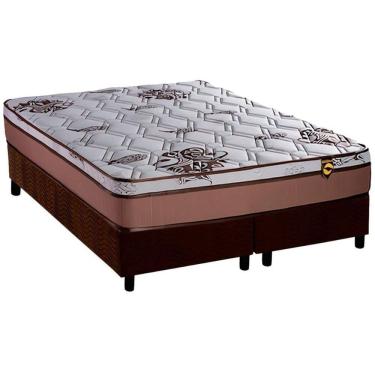 Imagem de  Cama Box Queen: Colchão Molas Ensacadas Luckspuma MasterPocket Caribe + Base CRC Suede...