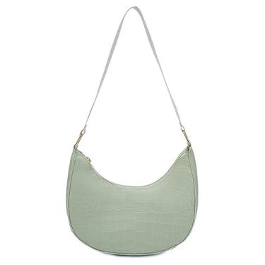 Imagem de Bolsa tiracolo feminina Hobo Tote Mini Clutch Bolsa de Couro PU Bolsa Mensageiro Bolsa Noturna, Verde