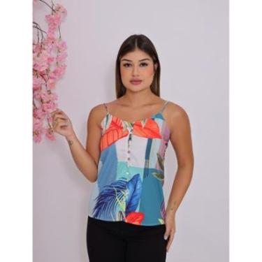 Imagem de Regata Estampada de Alcinha com Botões Casual-Feminino
