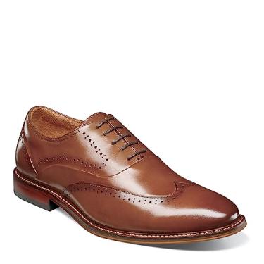 Imagem de STACY ADAMS MacArthur Wing Tip Oxford masculino, Conhaque, 39