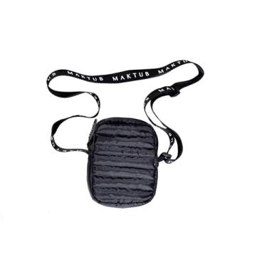 Imagem de Bolsa Shoulder Bag Preta Maktub modelo Puffer Tira Colo Necessaire bolsa ombro transversal moderna com alça estampada