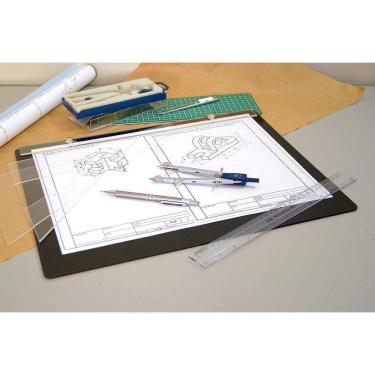 Imagem de Kit Desenho Técnico Prancheta A3 Preta Esquadro 32Cm Cis303