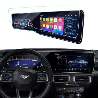 Imagem de LANTU 2 peças de protetor de tela de carro para Ford Mustang Ecoboost/EcoBoost Premium/GT/GT Premium/Dark Horse/Dark Horse 2024 2025 Acessórios de navegação e painel Nano protetor de tela 33.5 cm +