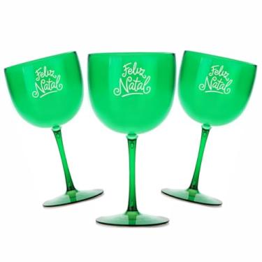 Imagem de Kit 6 Taças Gin Vodka 580ml Acrílica FELIZ NATAL - Aloha (Verde)