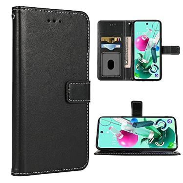Imagem de FDCWTSH Compatível com LG K22/K22+ Plus/K32 capa carteira alça de pulso couro flip capa suporte suporte acessórios celulares capas de telefone para LGK22 K 22 LGK22plus LGK22plus capa preta