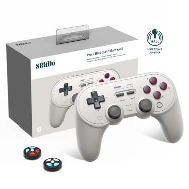 Imagem de 8Bitdo Pro 2 Bluetooth Controller (Hall Effect Joystick Update) - for Switch PC Windows Android MacOS Steam Raspberry Pi (G Edition) Red Buttons