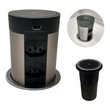 Imagem de Torre de Tomada Automática com Carregador de Indução com 4 Tomadas e 2