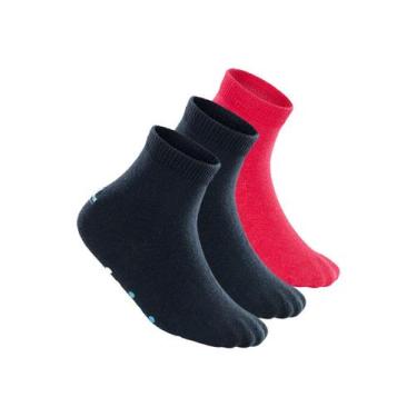 Imagem de Kit 3 Pares de Meias Bebê Antiderrapante Lupo 2041-032 Colorido, Rosa