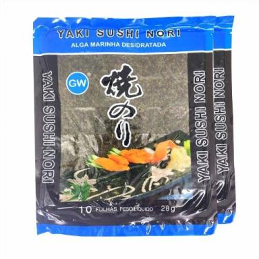 Imagem de Alga Nori Para Sushi Temaki 10fls 28g Gw Blue ( Kit Com 2)