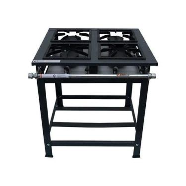 Imagem de Fogão Industrial 4 Bocas 30x30 Alta Pressão P7 Lux - MetalFour