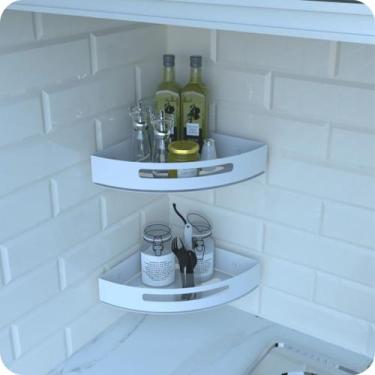 Imagem de Kit 2 Porta Temperos e Condimentos de Parede Branco Multiuso - MetalCr